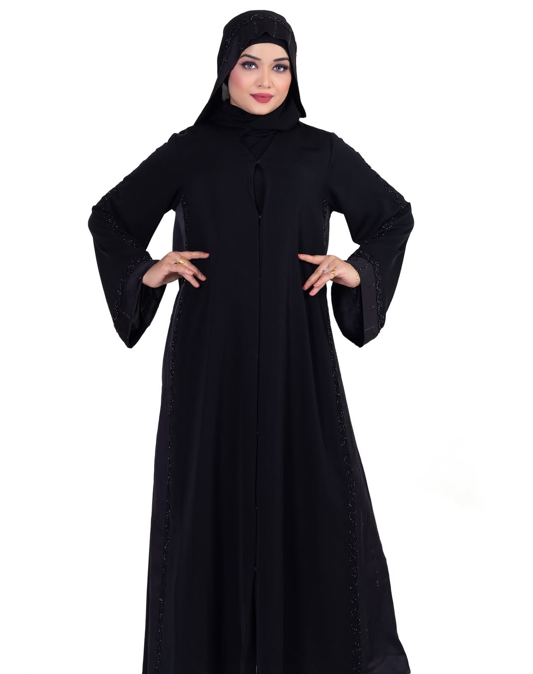 ✨Elegant grey color Abaya Straight Cut ✨